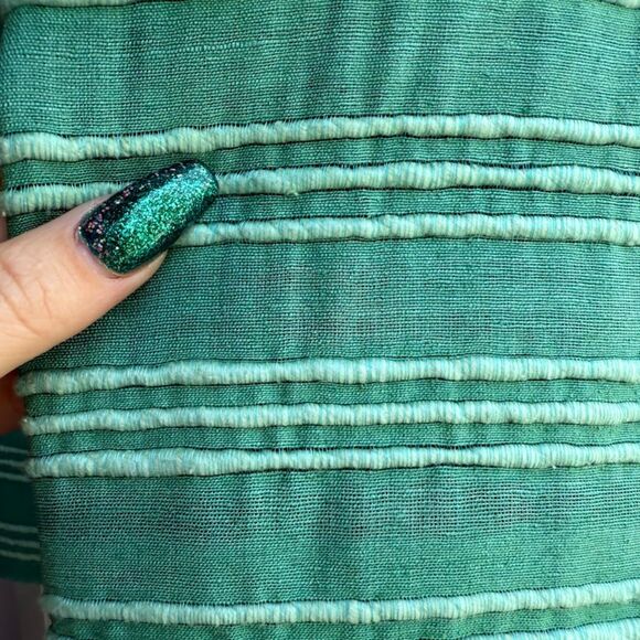 Akris Punto 100% Silk Tailored Cropped Jacket in Striped Green size 10 M - Picture 8 of 16